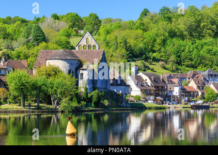 Frankreich, Correze, Tal der Dordogne, Beaulieu Sur Dordogne, Büßer Kapelle am Ufer der Dordogne / Frankreich, Corrèze (19), Vallée de la Dordogne, Beaul Stockfoto