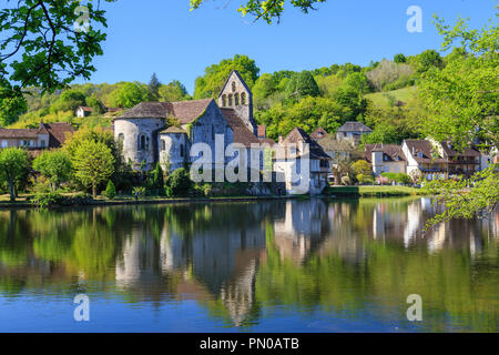 Frankreich, Correze, Tal der Dordogne, Beaulieu Sur Dordogne, Büßer Kapelle am Ufer der Dordogne / Frankreich, Corrèze (19), Vallée de la Dordogne, Beaul Stockfoto