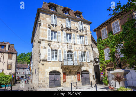 Frankreich, Correze, Tal der Dordogne, Beaulieu Sur Dordogne, die Renaissance Haus datiert aus dem 19. Jahrhundert dekoriert mit Skulpturen // Frankreich, Corrèze (19), Stockfoto