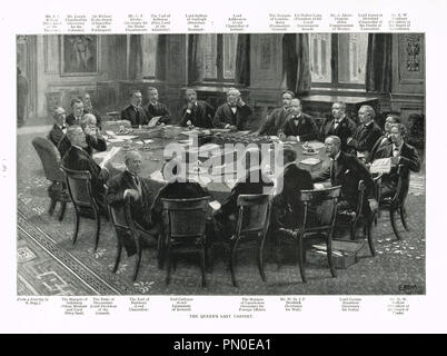 Von Queen Victoria im letzten Kabinett mit Robert Gascoyne-Cecil, Marquis von Salisbury als Premierminister Stockfoto