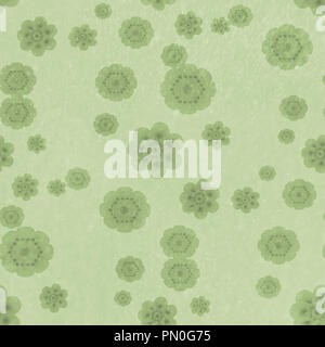 Digital Photo Collage und Manipulation Technik Blumenmotiv nahtlose Muster Mosaik in Pastell grün Töne Stockfoto