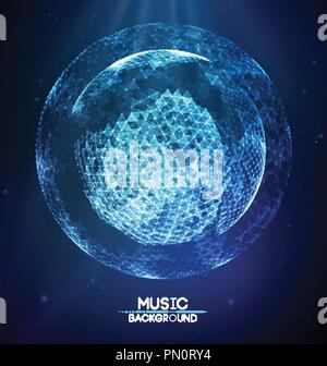 Musik abstrakt hintergrund blau. Equalizer für Musik, die Schallwellen mit Musik Wellen, Musik Hintergrund equalizer Vektor Konzept. Stock Vektor