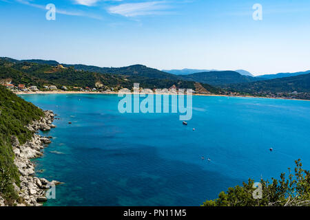 Panoramablick von Ag. Georgios Pagon auf der Insel Korfu, Griechenland. Stockfoto