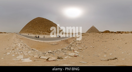 360 Grad Panorama Ansicht von Große Pyramide von Gizeh, Kairo, Ägypten