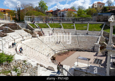 Das römische Amphitheater in Plovdiv, Bulgarien. Stockfoto