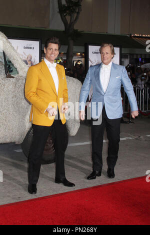 Jim Carrey, Jeff Daniels 11/03/2014 'Dumme und Dümmer zu 'Premiere im Regency Dorf Theater in Westwood, CA Foto von kazuki Hirata/HNW/PictureLux Stockfoto