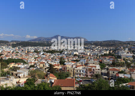 Panoramablick auf Rethymnon von Fotezza. Stockfoto