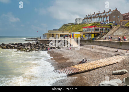 Sheringham Meer an einem Sommertag. Stockfoto