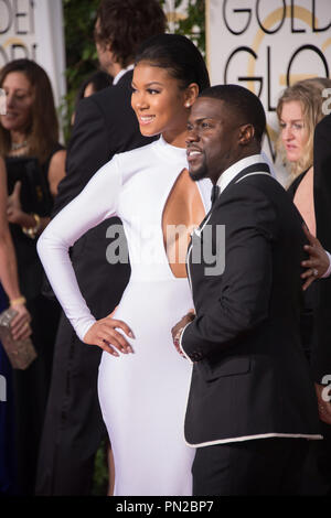 Eniko Parrish und Schauspieler Kevin Hart an der 72. jährlichen Golden Globes Awards im Beverly Hilton in Beverly Hills, CA am Sonntag, 11. Januar 2015. Datei Referenz # 32536 137 GFS nur für redaktionelle Verwendung - Alle Rechte vorbehalten Stockfoto