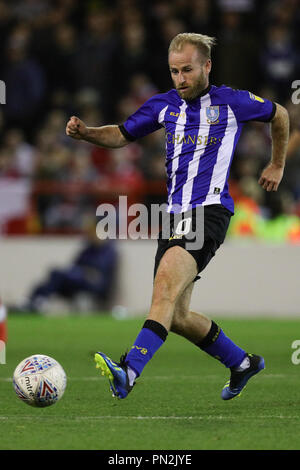 Barry Bannan am Mittwoch von Sheffield während des Sky Bet Championship-Spiels auf dem City Ground, Nottingham. DRÜCKEN SIE VERBANDSFOTO. Bilddatum: Mittwoch, 19. September 2018. Siehe PA Story SOCCER Forest. Bildnachweis sollte lauten: Aaron Chown/PA Wire. EINSCHRÄNKUNGEN: Keine Verwendung mit nicht autorisierten Audio-, Video-, Daten-, Fixture-Listen, Club-/Liga-Logos oder „Live“-Diensten. Online-in-Match-Nutzung auf 120 Bilder beschränkt, keine Videoemulation. Keine Verwendung in Wetten, Spielen oder Veröffentlichungen für einzelne Vereine/Vereine/Vereine/Spieler. Stockfoto