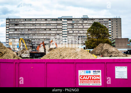 London UK 19. September 2018 den Abriss der Aylesbury Immobilien nur zwei Meilen von den Häusern des Parlaments. Stockfoto