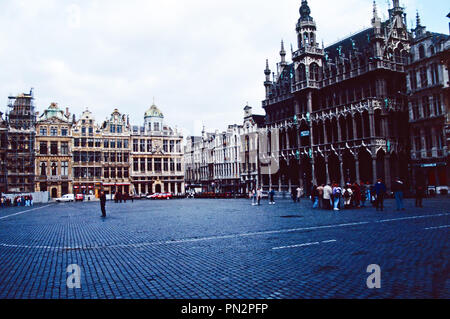 Das Rathaus auf dem Grand Place, Brüssel, Belgien Stockfoto