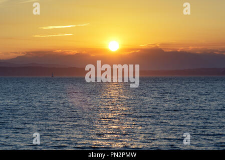 Sonnenuntergang über die Olympischen Spiele im Spätsommer Stockfoto