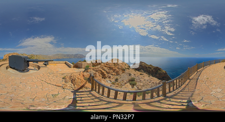 360 Grad Panorama Ansicht von Batería de Castillitos de Cabo Tiñoso