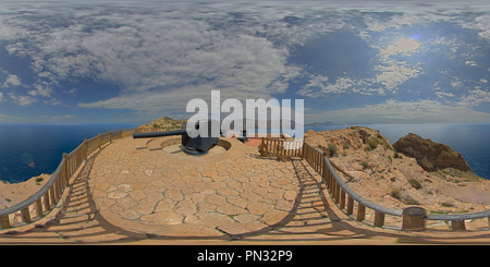 360 Grad Panorama Ansicht von Batería de Castillitos de Cabo Tiñoso