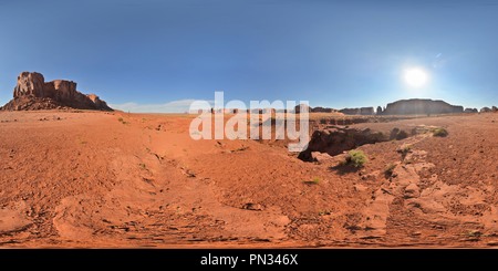 360 Grad Panorama Ansicht von Monument Valley River Bed