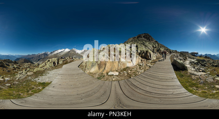 360 Grad Panorama Ansicht von Blick von der Bergstation Bettmerhorn