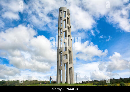 Der Turm von Voices mit 40 Windspiele im Flug 93 National Memorial, Shanksville, Somerset County, Pennsylvania, USA Stockfoto