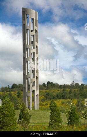 Der Turm von Voices mit 40 Windspiele im Flug 93 National Memorial, Shanksville, Somerset County, Pennsylvania, USA Stockfoto