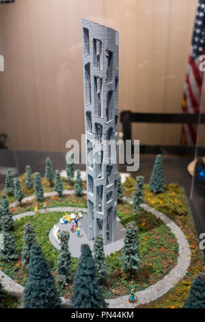 Ein Modell des Turms von Voices Denkmal mit 40 Windspiele im Flug 93 National Memorial, Shanksville, Somerset County, Pennsylvania, USA Stockfoto