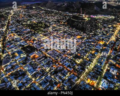 Vista aerea del la Ciudad de Leon. Panorámicas de Hermosillo al anochecer. Colonia Centro y Cerro de la Campana. (Foto: Luis Gutiérrez/Norte Stockfoto