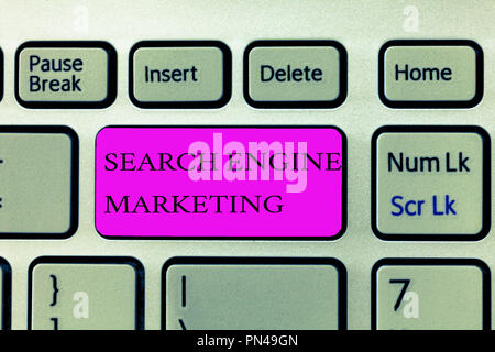 Text Zeichen anzeigen Search Engine Marketing. Konzeptionelle Foto fördern Website Sichtbarkeit an gesucht Seiten. Stockfoto