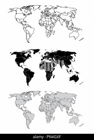 Weltkarten Abbildung Stock Vektor
