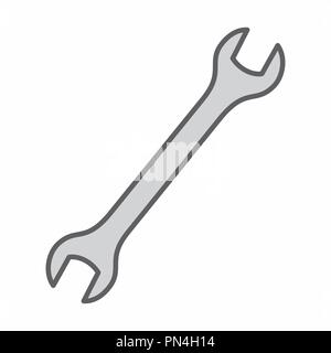 Ein Grauer Schraubenschlüssel Stock Vektor