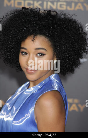 Amandla Stenberg 11/16/2015 Los Angeles Premiere von "Der Hunger Games: mockingjay - Teil 2' bei Microsoft Theater in Los Angeles, CA Foto von Izumi Hasegawa/HNW/PictureLux Stockfoto