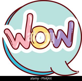 Bubble chat mit Wow pop art Nachricht Stock Vektor