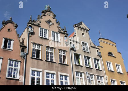 Gebäude auf ul. Swietego Ducha in Danzig, Polen rekonstruiert nach dem Krieg von den kommunistischen Behörden Stockfoto