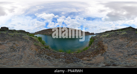 360 Grad Panorama Ansicht von Tiefe See, Sonne Lakes-Dry Falls State Park, Washington State, USA