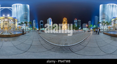 360 Grad Panorama Ansicht von Die Petronas Twin Towers in Kuala Lumpur Maylasia