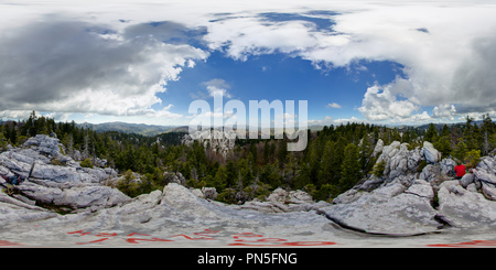 360 Grad Panorama Ansicht von Samarske stijene, južna werden in (packsattel Felsen, Gruppe Süd) - 3.