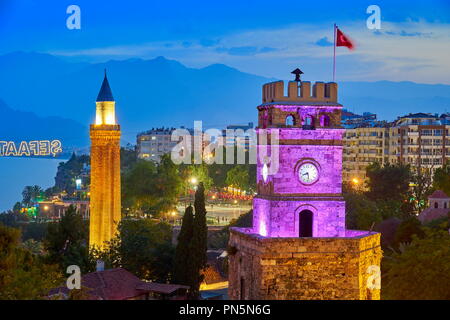 Clock Tower, Kaleici Altstadt, Alanaya, Türkei Stockfoto