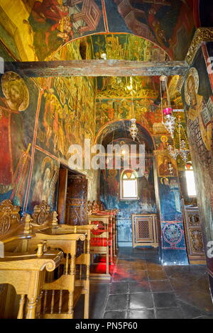 Innenraum des Kloster Varlaam, Meteora, Griechenland Stockfoto