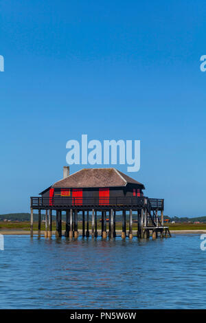 Andernos-les-Bains (Frankreich): Website der Pfahlbauten, "Ile aux Oiseaux" (Bird's Island), in der Bucht von Arcachon (nicht verfügbar für postc Stockfoto