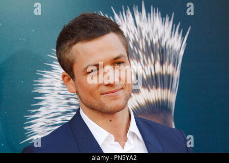 Taron Egerton bei der Weltpremiere von Universal Pictures ''Sing' bei Microsoft Theater in L.A. statt Leben in Los Angeles, CA, 3. Dezember 2016. Foto von Joseph Martinez/PictureLux Stockfoto