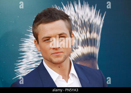 Taron Egerton bei der Weltpremiere von Universal Pictures ''Sing' bei Microsoft Theater in L.A. statt Leben in Los Angeles, CA, 3. Dezember 2016. Foto von Joseph Martinez/PictureLux Stockfoto