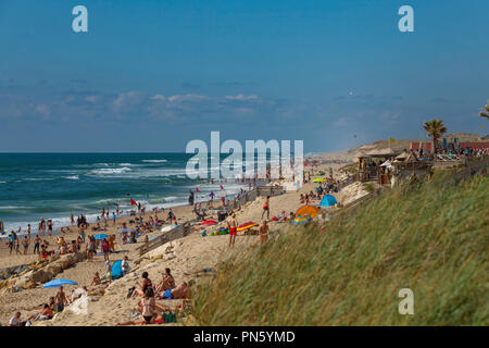 Lacanau-Ocean (Südwesten Frankreich): Touristen am Strand im Sommer (nicht für Postkarte Produktion verfügbar) Stockfoto