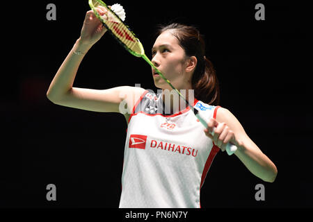 Tokio, Japan. 14 Sep, 2018. Aya Ohori (JPN) Badminton: Daihatsu Yonex Japan Open 2018 Damen Einzel Viertelfinale von Musashino Wald Sport Plaza in Tokio, Japan. Credit: Hitoshi Mochizuki/LBA/Alamy leben Nachrichten Stockfoto