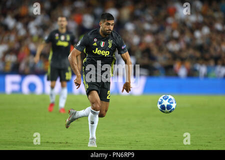 September 19, 2018 - Valencia, Spanien - emre können von Juventus Turin FC während der UEFA Champions League, Gruppe H Fußballspiel zwischen Valencia CF und FC Juventus am 19. September 2018 im Stadium Mestalla in Valencia in Spanien (Credit Bild: © Manuel Blondeau über ZUMA Draht) Stockfoto