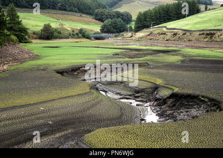 Woodhead Reservoir in Dürre bei Glossop, Großbritannien Stockfoto