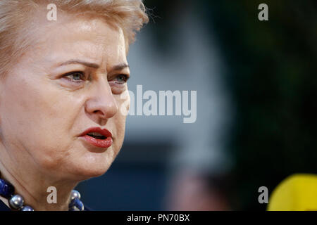 Salzburg, Österreich 20. Sep 2018. Präsident von Litauen, Dalia Grybauskaite kommt für ein informelles Treffen der 28 Staats- und Regierungschefs. Credit: ALEXANDROS MICHAILIDIS/Alamy leben Nachrichten Stockfoto