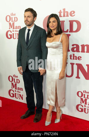 New York, NY - 20. September 2018: Casey Affleck und Floriana Lima besuchen Premiere des Films, Der alte Mann und das Gewehr in Paris Theater Credit: Lev radin/Alamy leben Nachrichten Stockfoto
