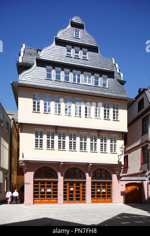 Rekonstruierten historischen Haus Fassade, neue Altstadt, Dom-Römer-Areal, Frankfurt am Main, Hessen, Deutschland, Europa Ich rekonstruierte historische Hausfassad Stockfoto