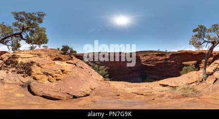 360 Grad Panorama Ansicht von Australien, NT, Watarrka National Park Kings Canyon Rim Walk, Sandstein Dome Tipp