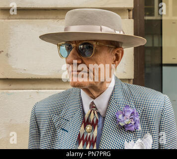 London. September 2018. Eine schön gekleidet englischer Gentleman in London Stockfoto