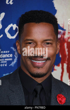 Nate Parker im "Geburt einer Nation" Los Angeles Premiere im Cinerama Dome am Mittwoch, Sept. 21, 2016, in Los Angeles, Kalifornien. Foto von Izumi Hasegawa/HNW/PictureLux Stockfoto