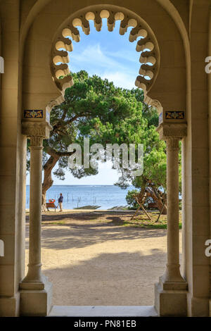 Frankreich, Gironde, Côte d'Argent, Parc naturel Marin du Bassin d'Arcachon (Arcachon Bay Marine Naturpark), Lege Cap Ferret, L'Herbe, Sainte Marie du Stockfoto